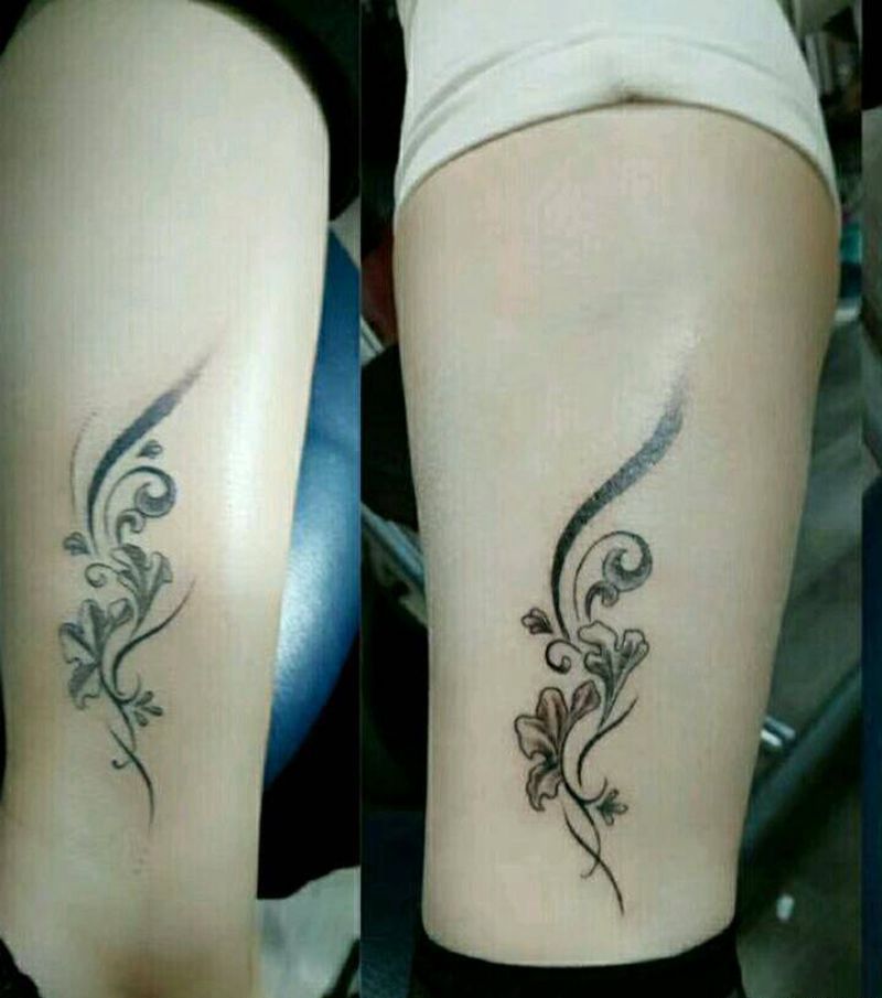 小清新纹身图片_脚部清新植物成品纹身图案