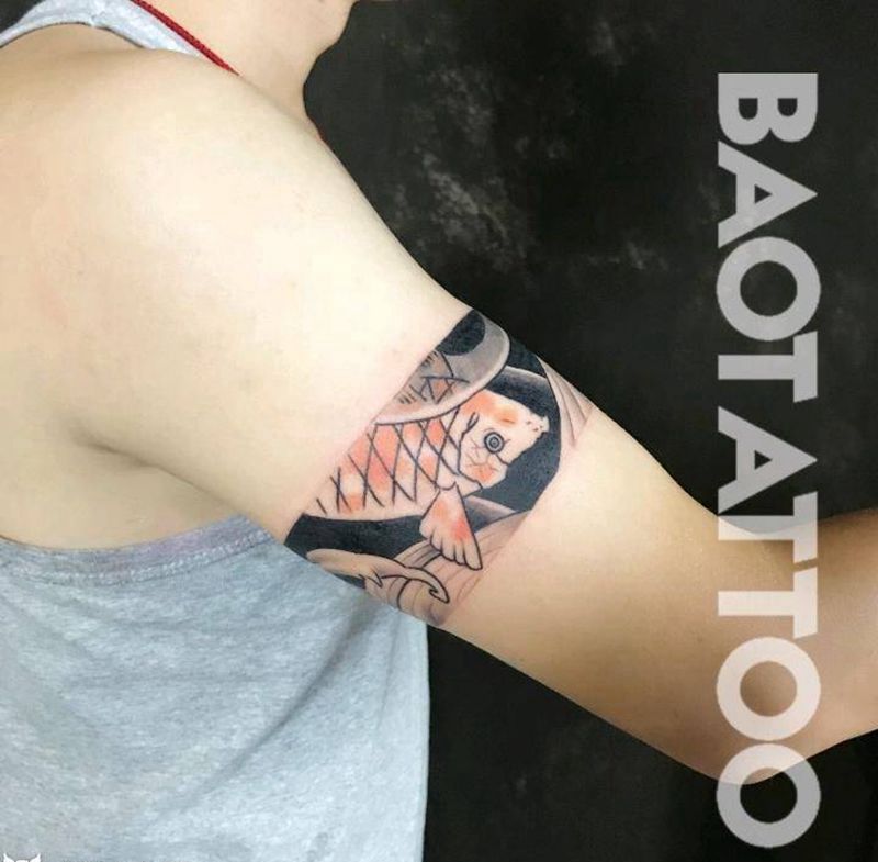 臂环纹身图片_手臂传统成品纹身图案