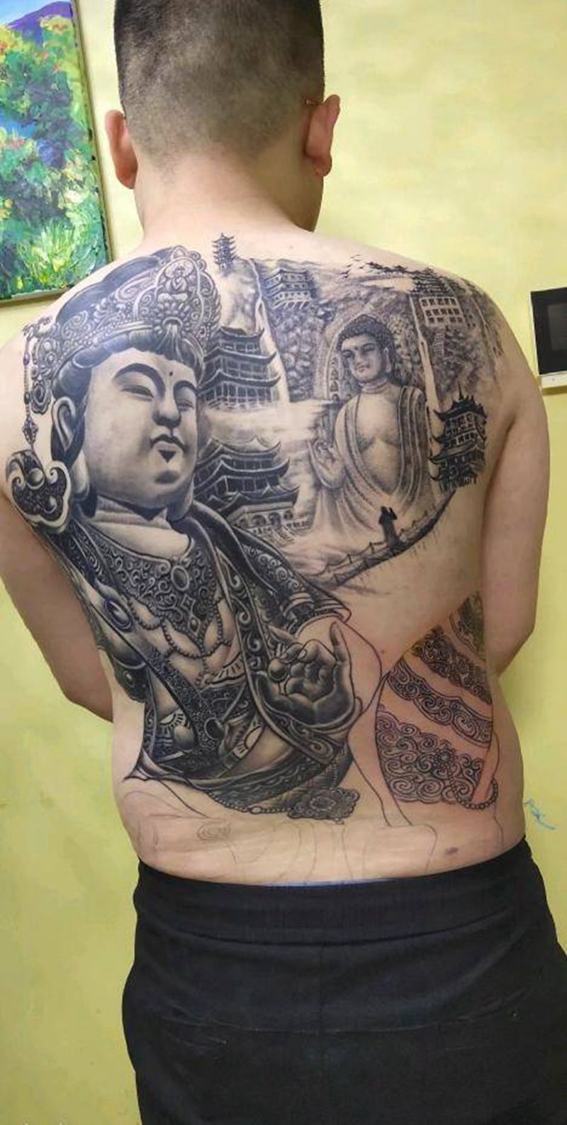 普贤菩萨纹身图片_背部臀部新传统纹身图案