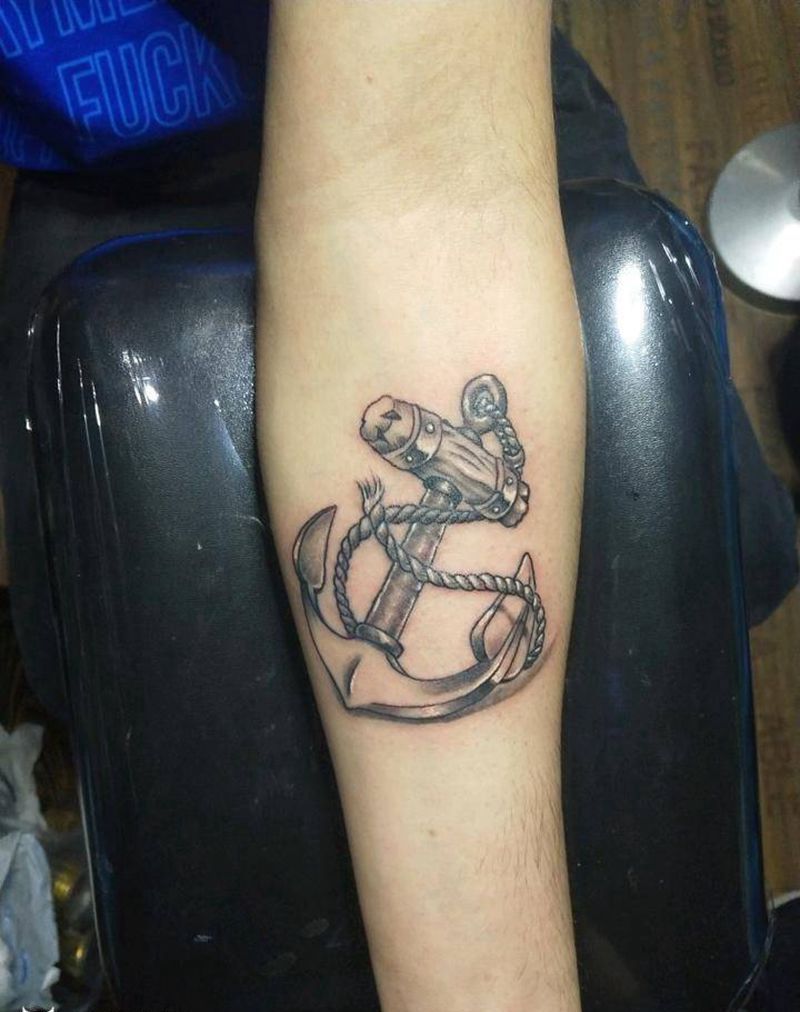 船锚纹身图片_传统静物成品纹身图案