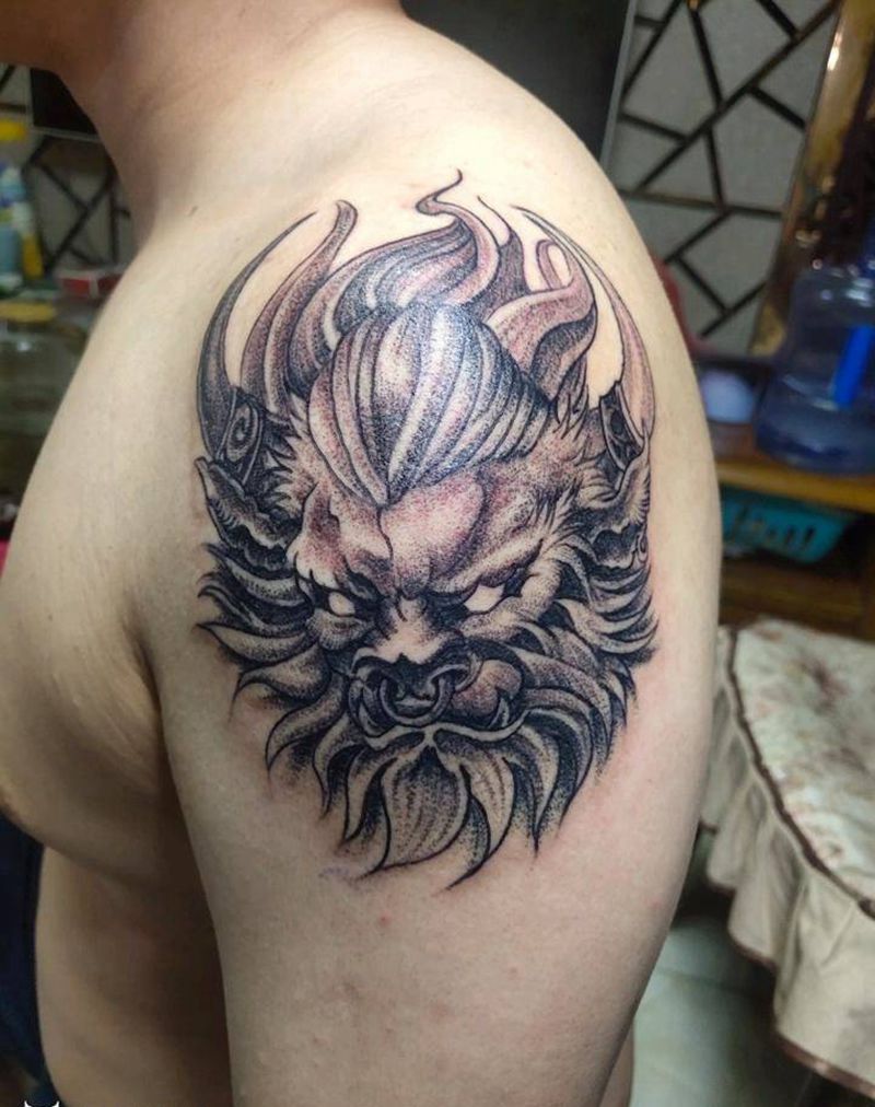 神兽纹身图片_手臂纹身图案