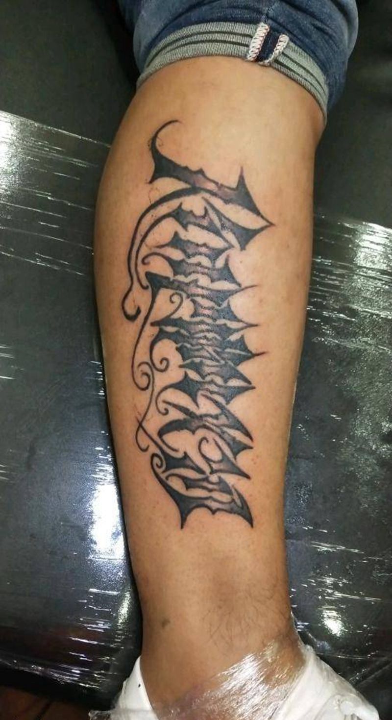 花体字纹身图片_几何字符原创成品手稿插画纹身图案