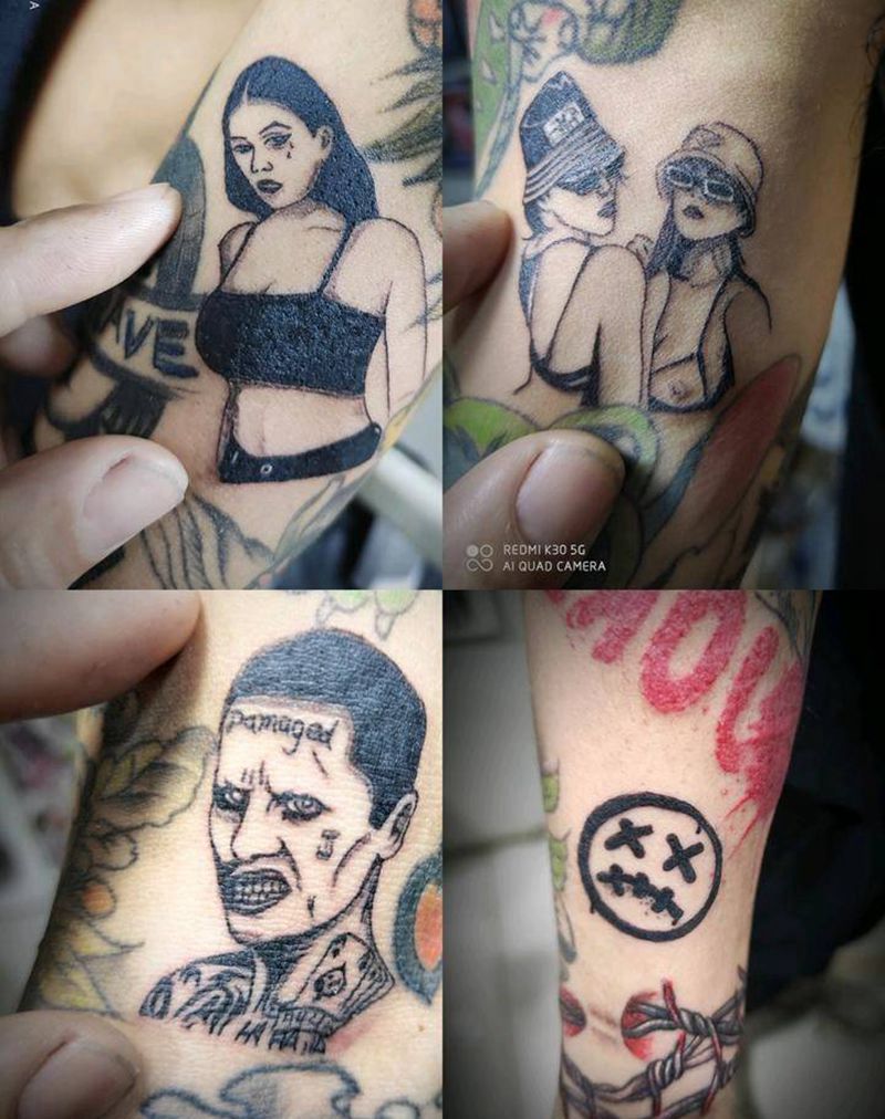 微雕小图纹身图片_手臂New School纹身图案