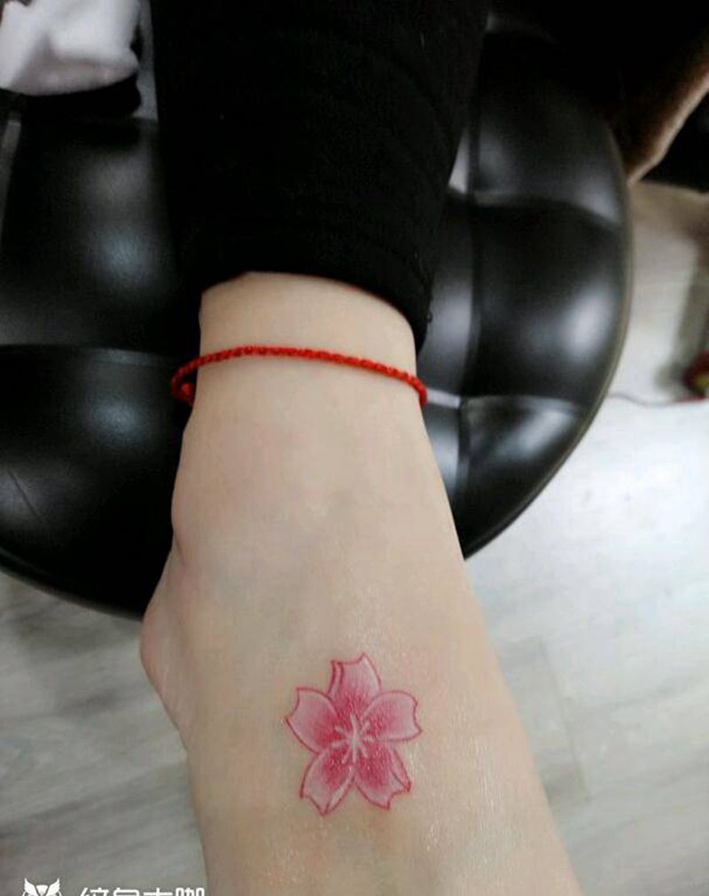 小清新纹身图片_脚部清新植物成品纹身图案