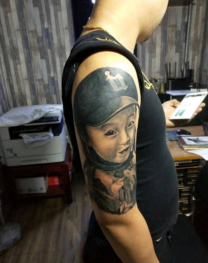 肖像纹身图片_传统肖像人物原创成品手稿纹身图案