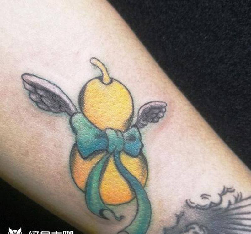 一颗葫芦纹身图片_New School葫芦福禄纹身图案