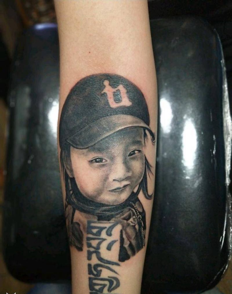 照片纹身图片_手臂肖像写实人物原创成品手稿纹身图案