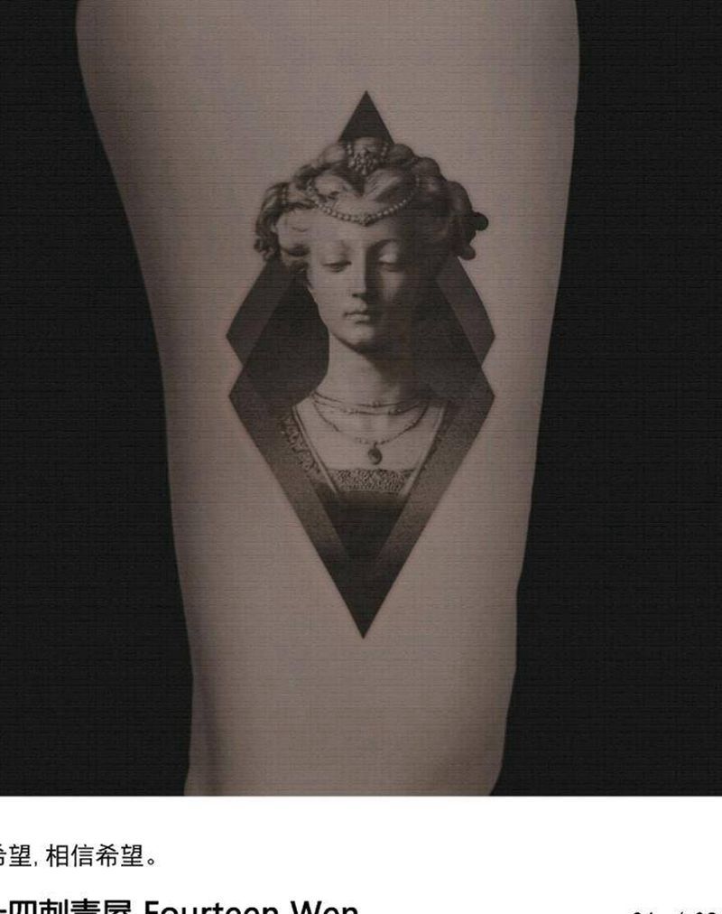 原创设计纹身图片_腿部欧美写实纹身图案