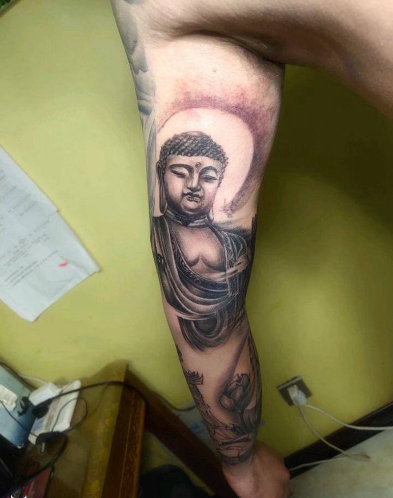 大日如来纹身图片_手臂新传统纹身图案