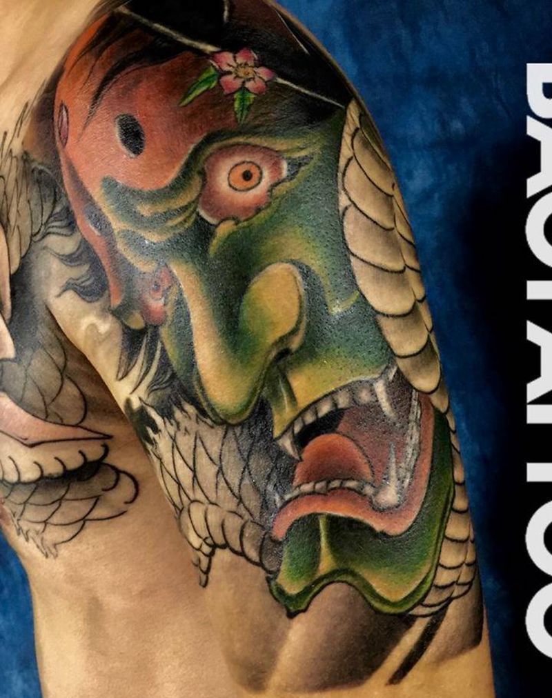 般若纹身图片_手臂新传统纹身图案