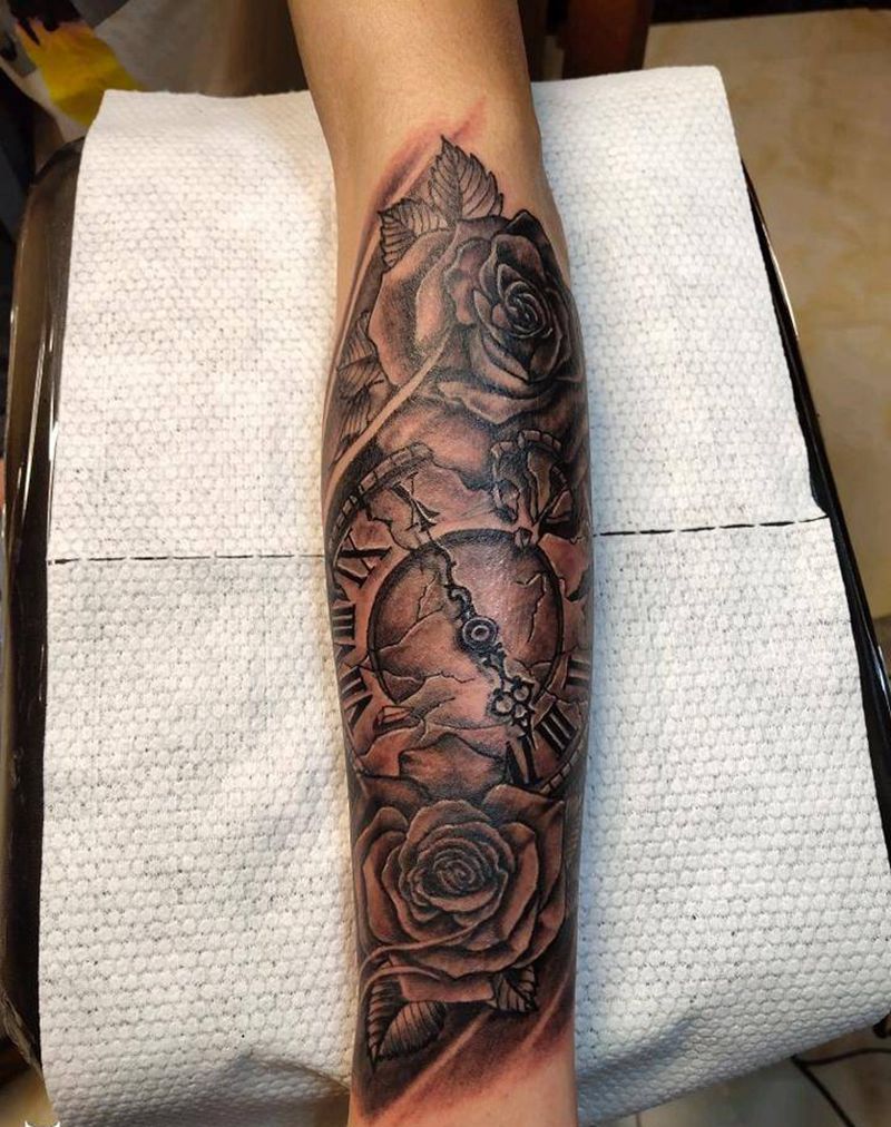 欧美小臂纹身图片_手臂欧美写实新传统纹身图案