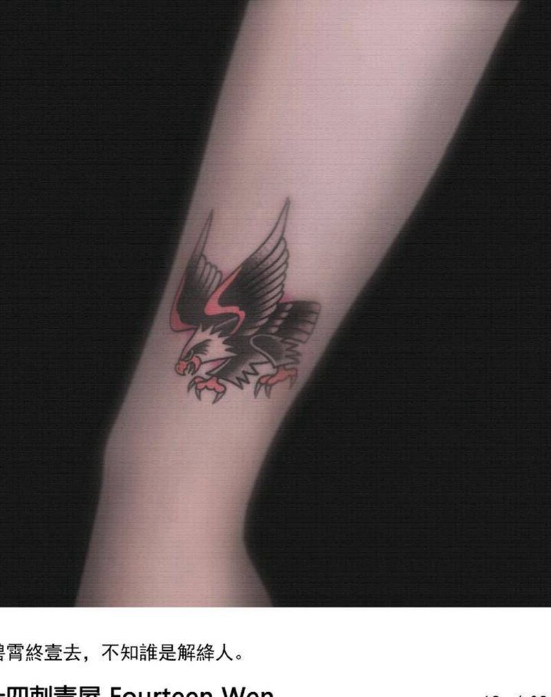 鹰纹身图片_手臂Old School纹身图案