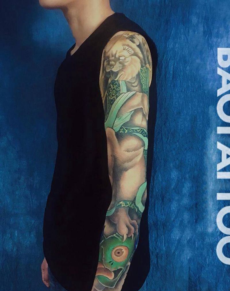 猫纹身图片_手臂新传统纹身图案