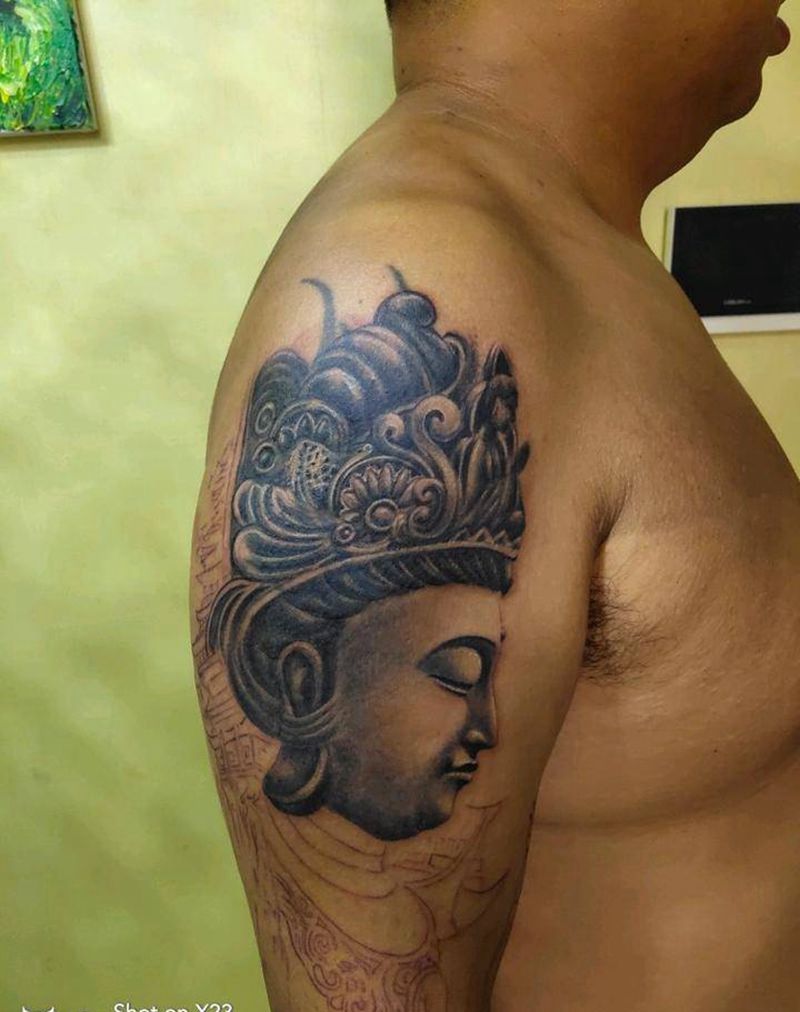 菩萨纹身图片_手臂手部新传统纹身图案