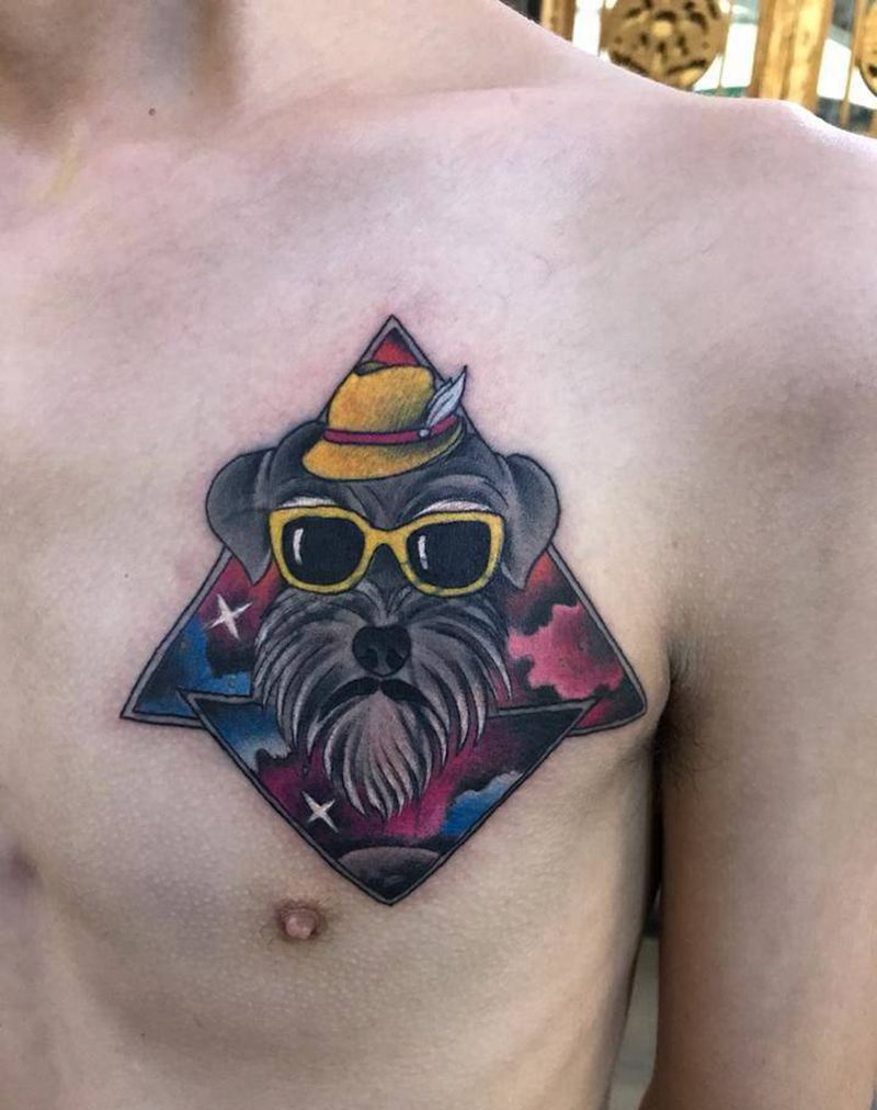 原创雪娜瑞遮盖纹身图片_成品胸部传统原创动物纹身图案