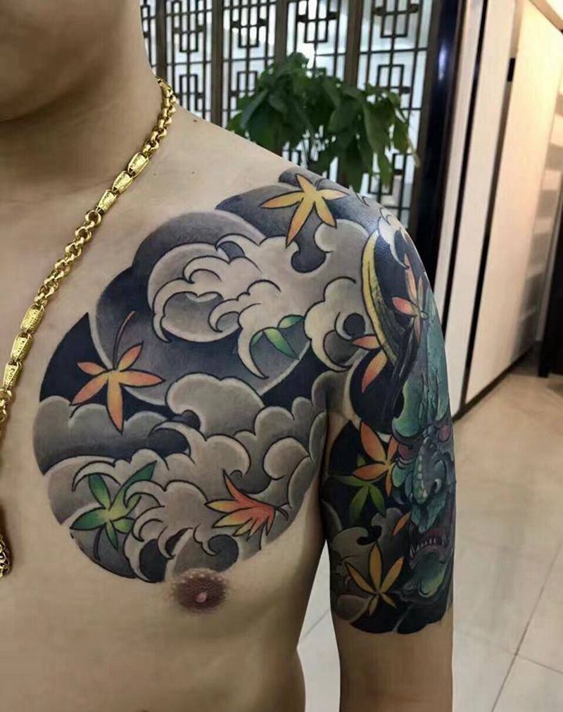 半甲遮盖作品纹身图片