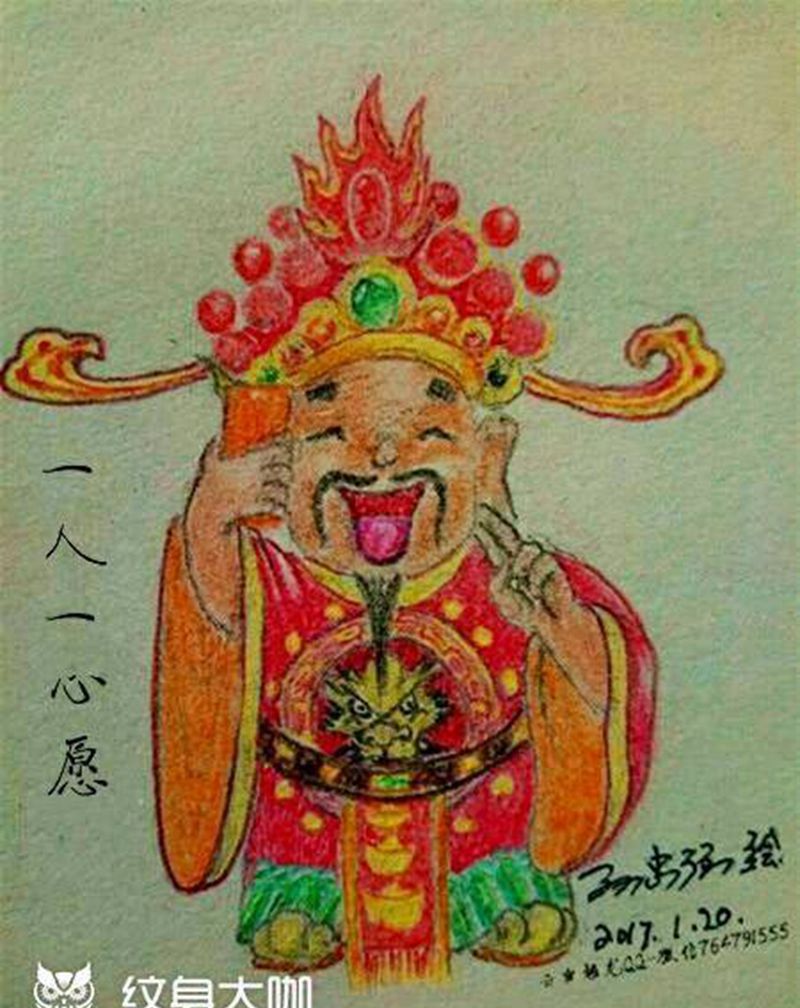 财貌双全纹身图片_人物手稿插画纹身图案