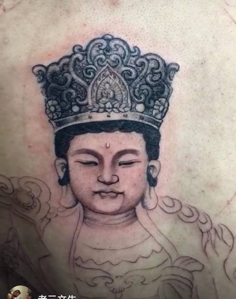 普贤菩萨纹身图片_背部纹身图案