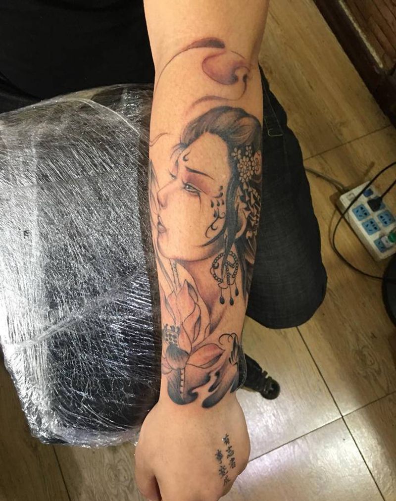 艺妓纹身图片_手臂纹身图案