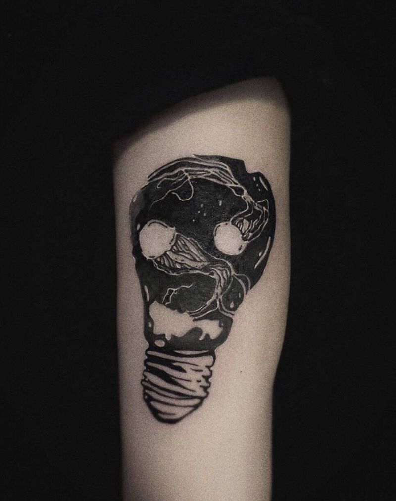 灯水母纹身图片_手臂纹身图案