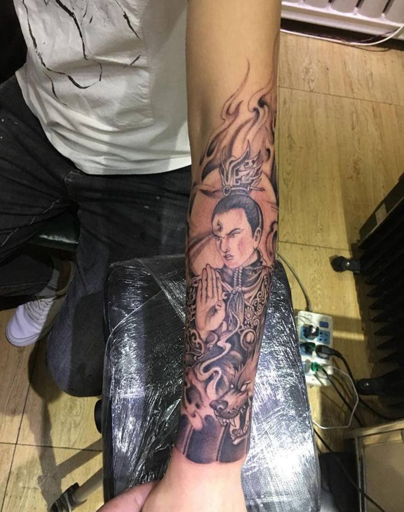 二郎神纹身图片_手臂纹身图案