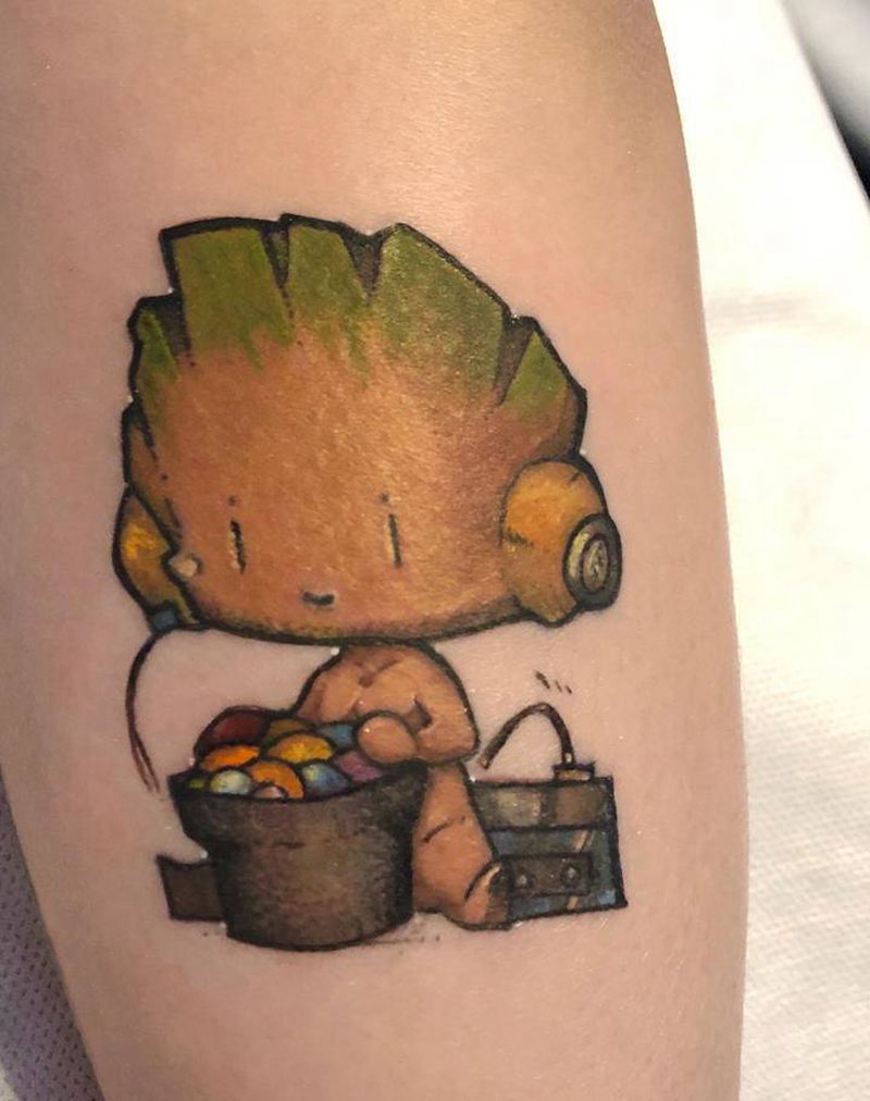 格鲁特纹身图片_手臂New School纹身图案