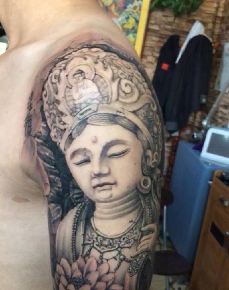 普贤菩萨纹身图片_新传统纹身图案