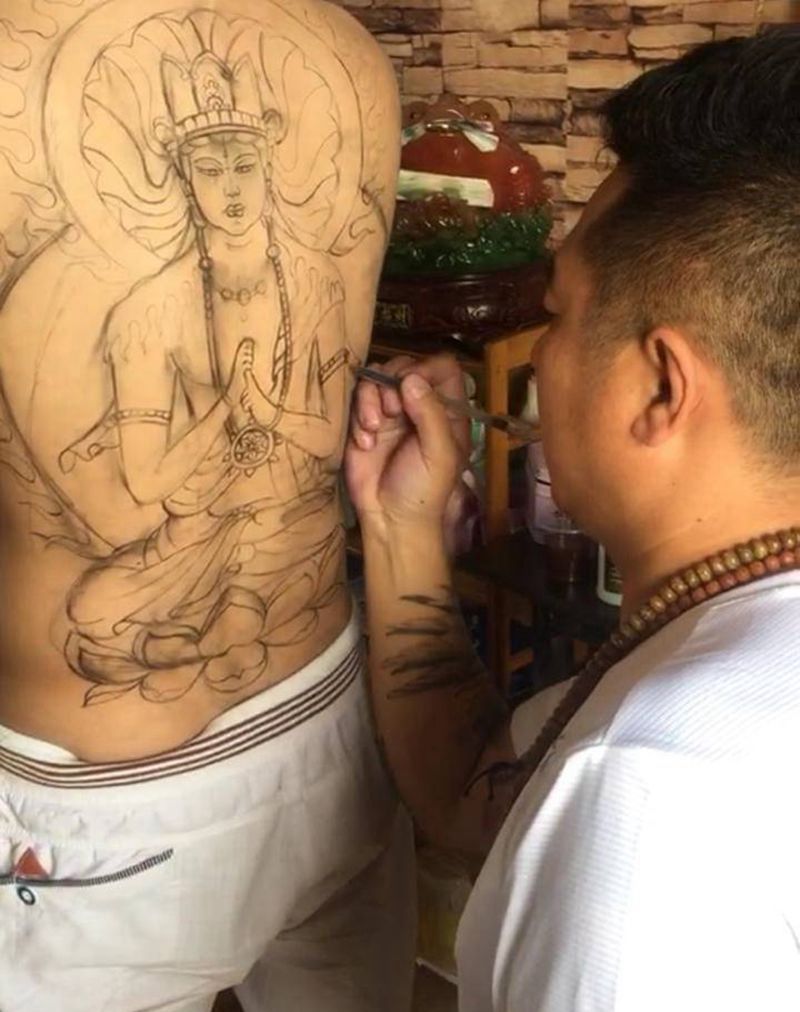 如来纹身图片_新传统纹身图案