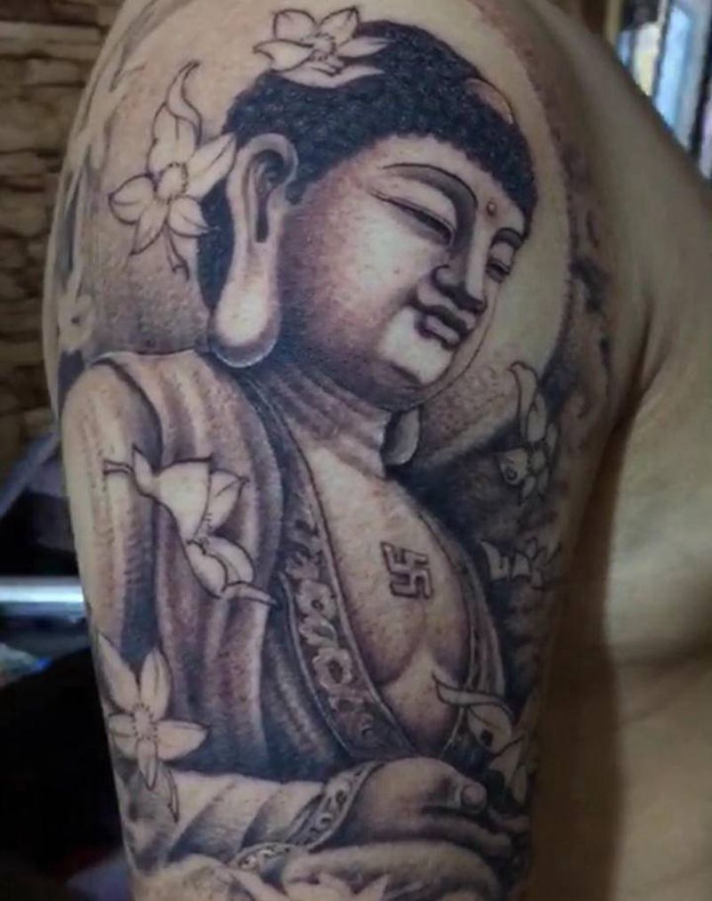 阿弥陀佛纹身图片_新传统纹身图案