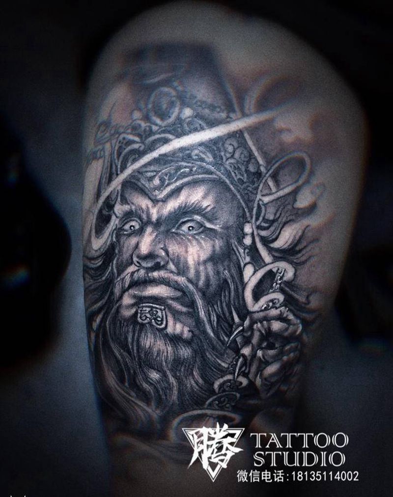 修改【判官】纹身图片_腿部纹身图案