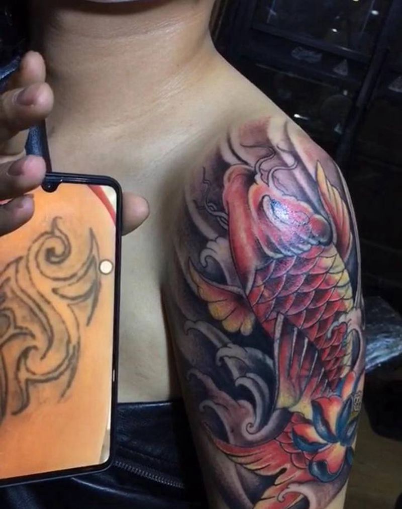 盖图纹身图片_新传统纹身图案