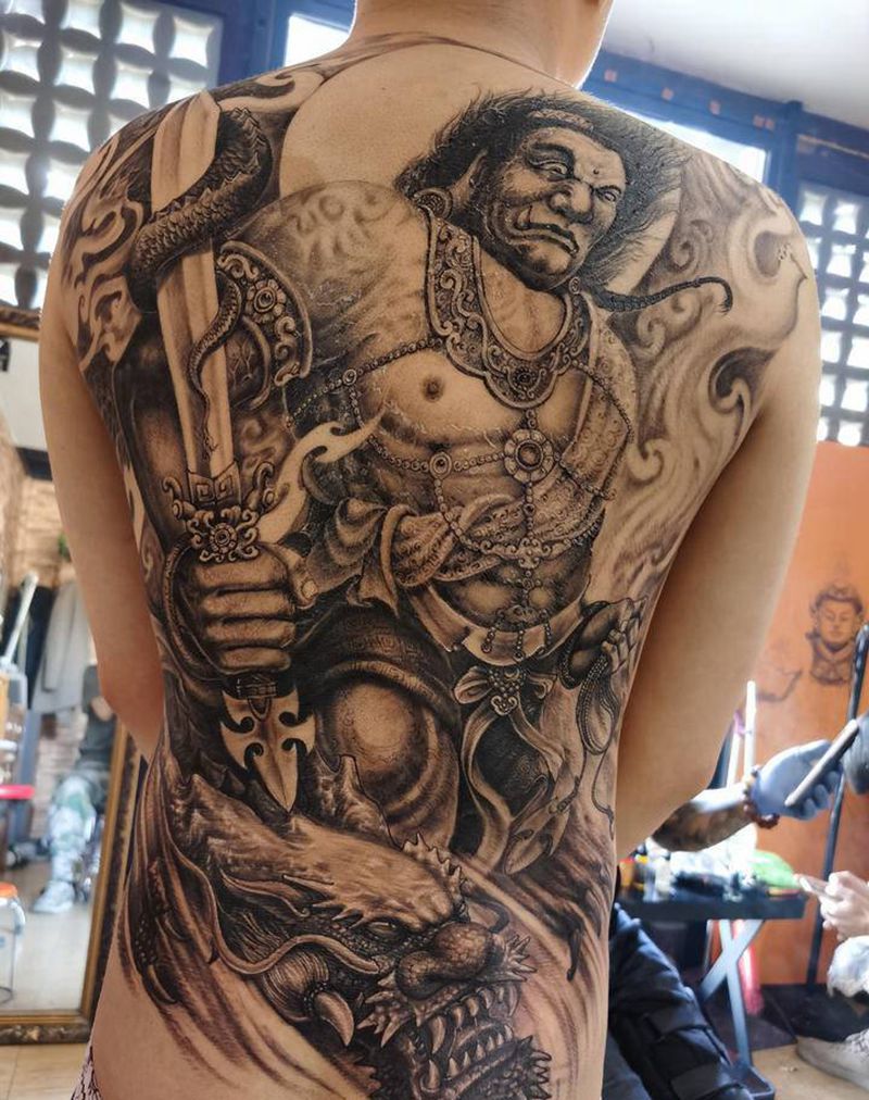 明王纹身图片_新传统纹身图案