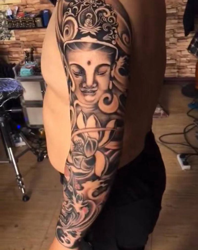 传统花臂纹身图片_新传统纹身图案