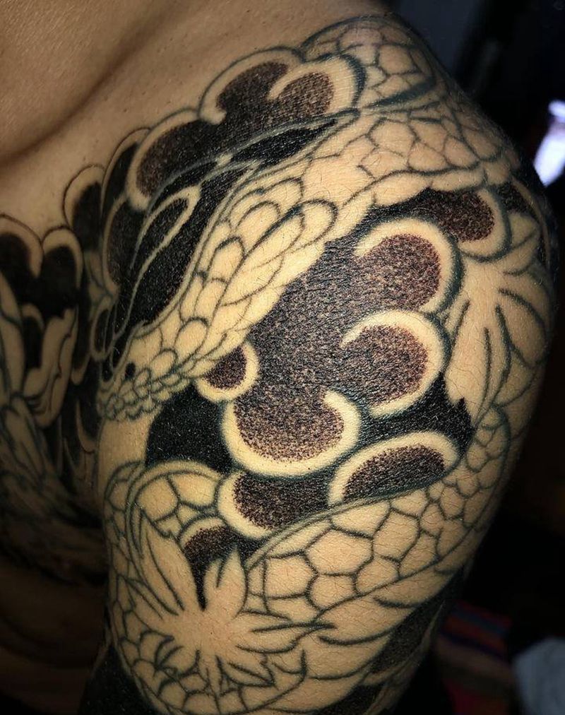 老线条上色的纹身图片_老传统纹身图案