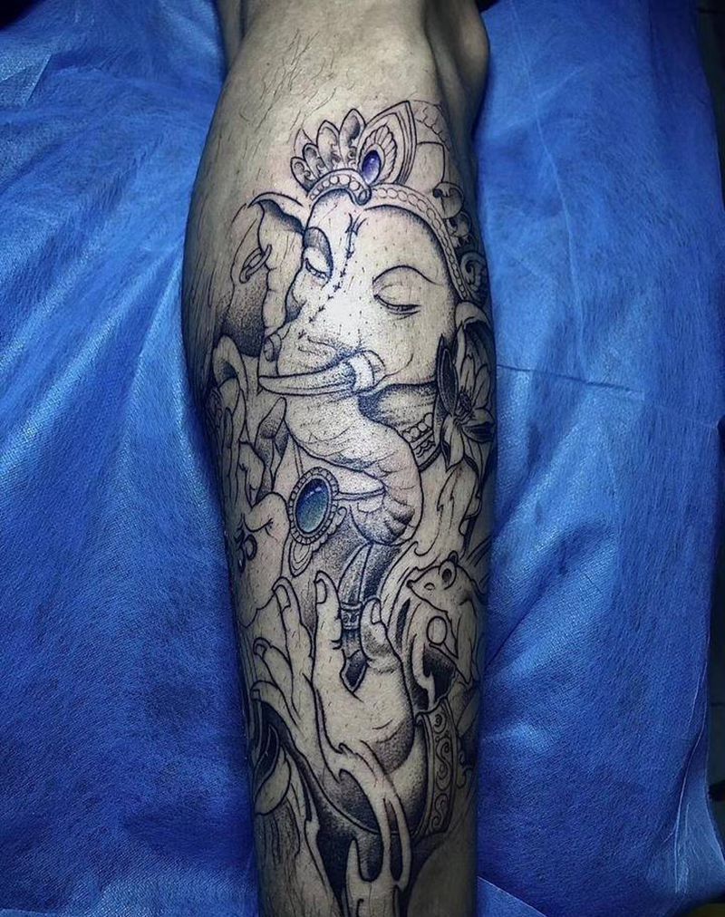 象神纹身图片_新传统纹身图案