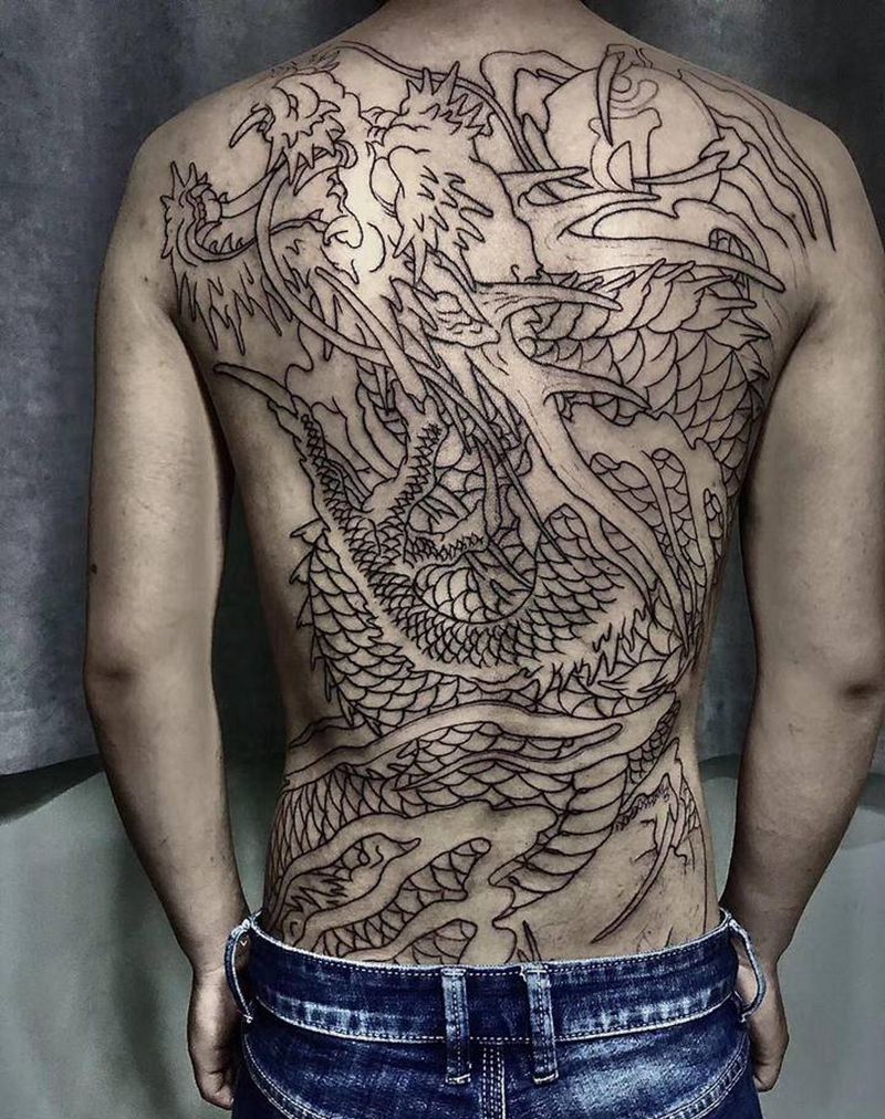 传统，未做完纹身图片_老传统纹身图案