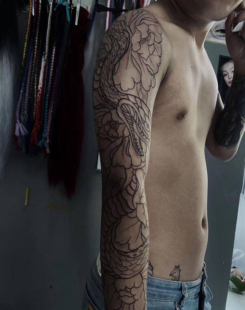 花臂纹身图片_新传统纹身图案