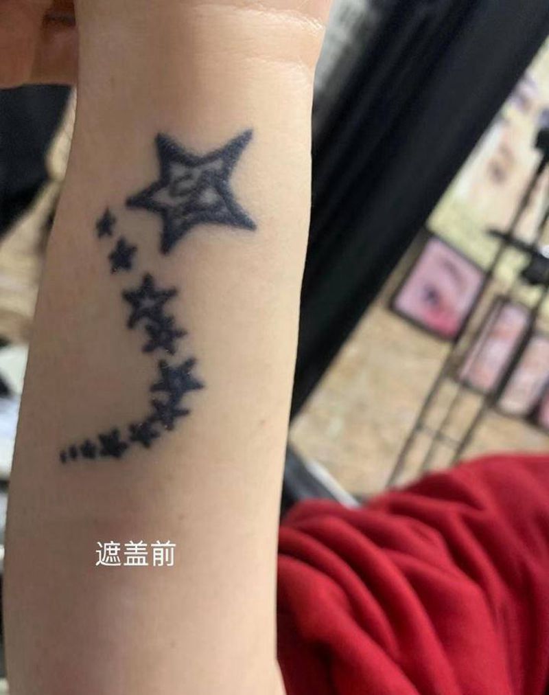 遮盖作品纹身图片_手臂新传统纹身图案