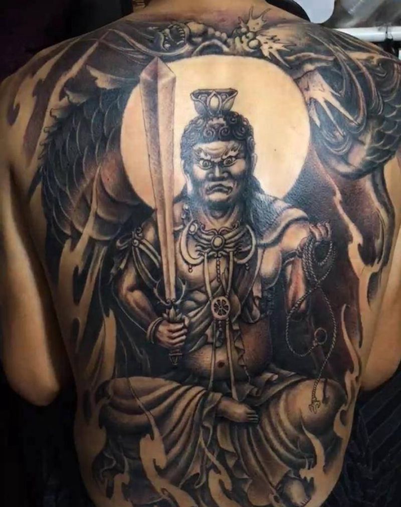 不动明王纹身图片_新传统纹身图案