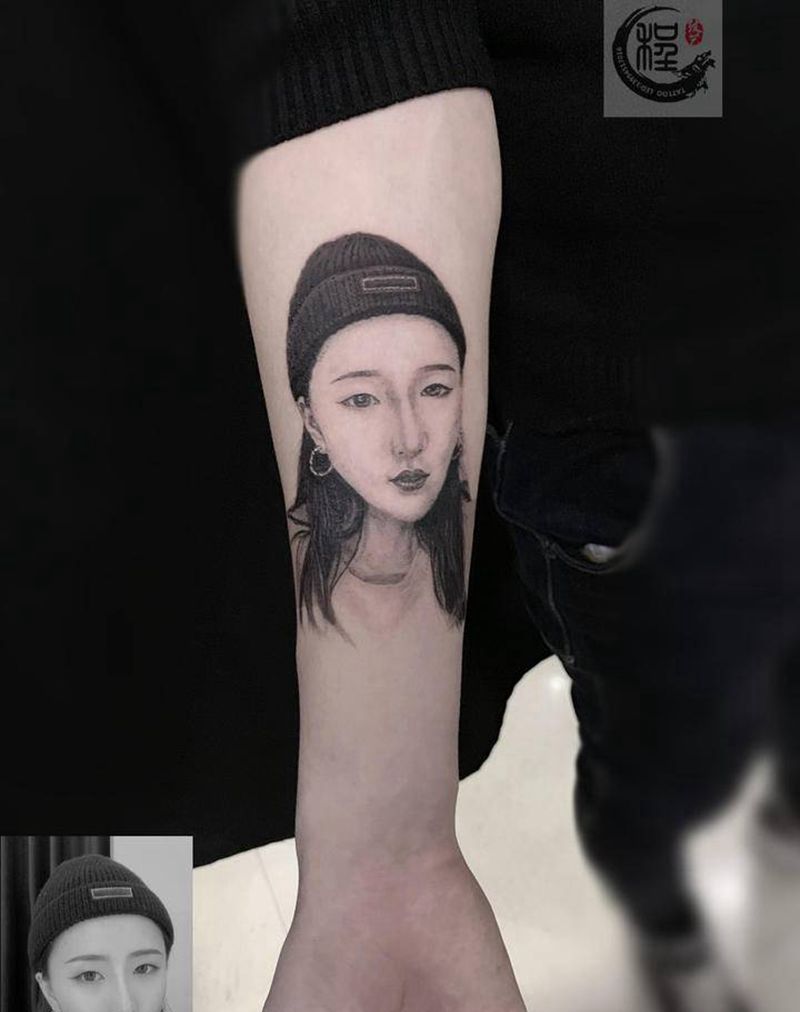 肖像纹身图片_手臂欧美写实纹身图案