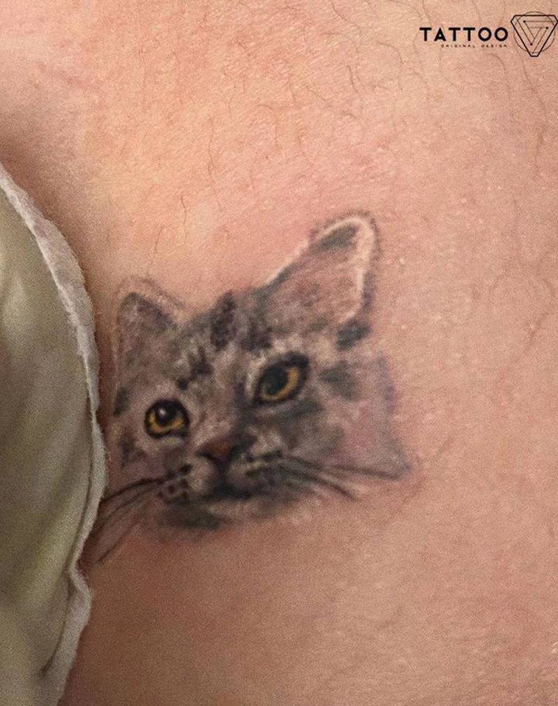 猫纹身图片_手臂纹身图案