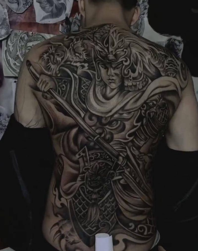 赵子龙纹身图片_新传统纹身图案