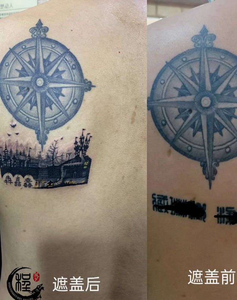 遮盖作品纹身图片_背部新传统纹身图案