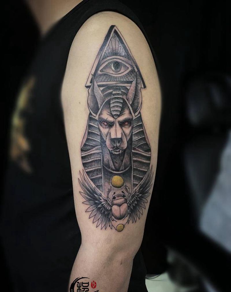 阿努比斯纹身图片_手臂New School纹身图案