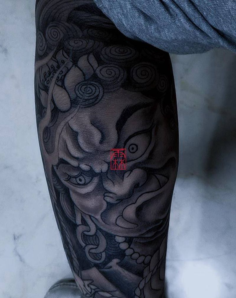 不动冥王纹身图片_新传统纹身图案