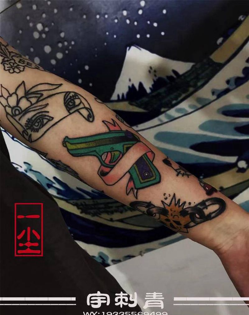 店内作品纹身图片_Old School纹身图案