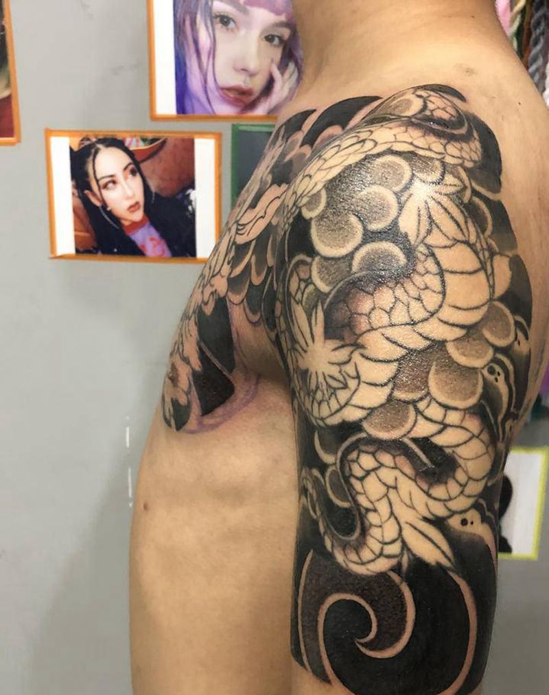 他不疼纹身图片_老传统纹身图案