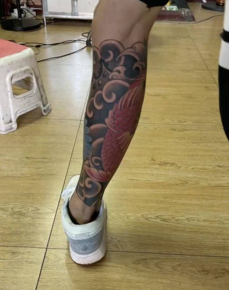 鲤鱼mth纹身图片_老传统纹身图案