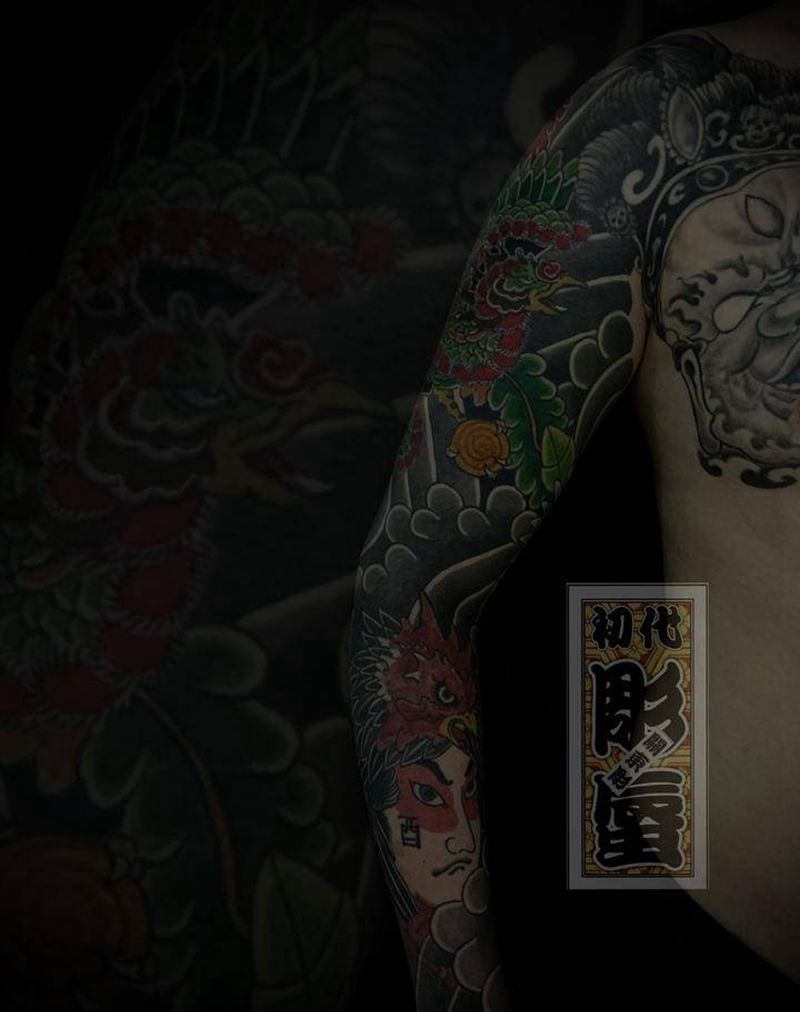 完结纹身图片_手臂老传统纹身图案