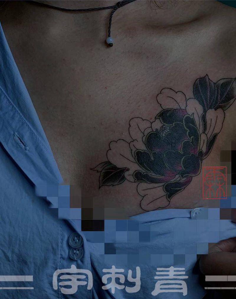 遮盖纹身图片_胸部纹身图案